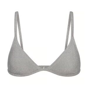 SKIMS Glitter Swim Triangle Bikini Top - Nickel 3X